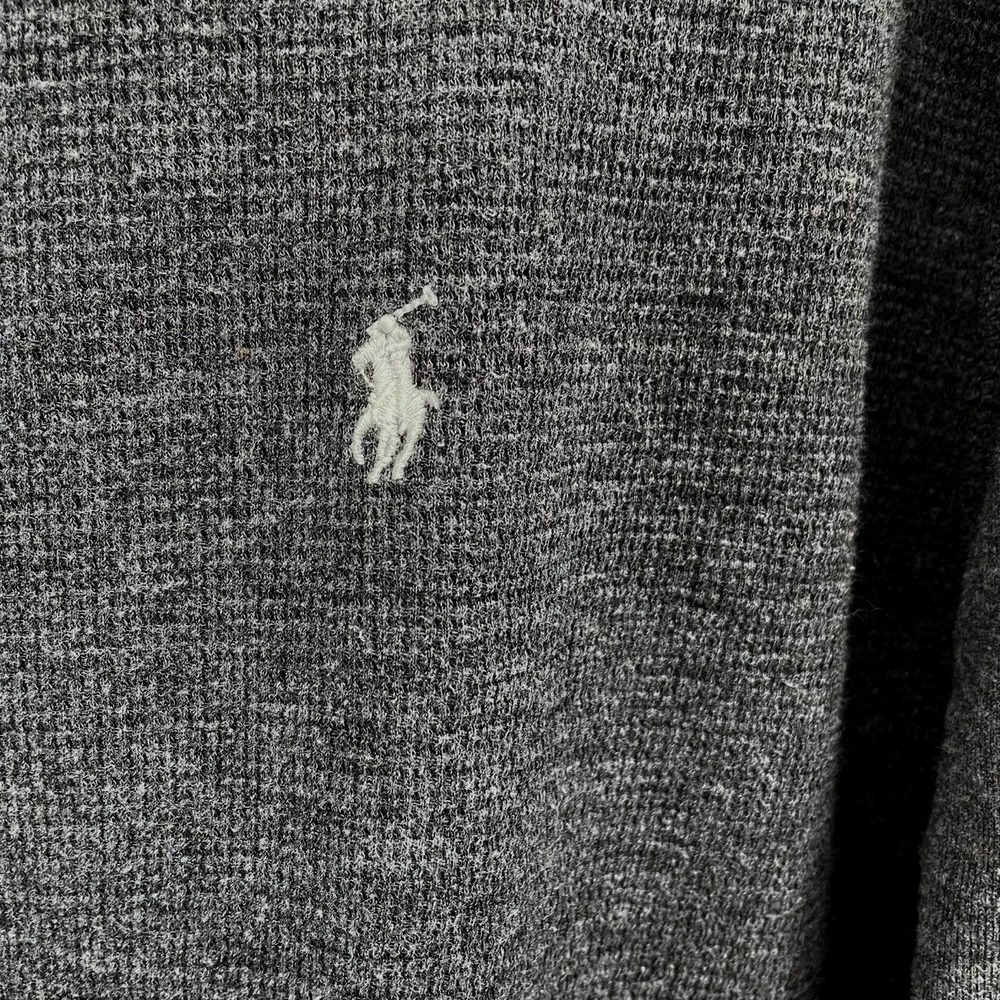 Polo Ralph Lauren XXL Waffle Knit Long Sleeve Shirt Charcoal Gray Pony Logo 2XL - Picture 4 of 5